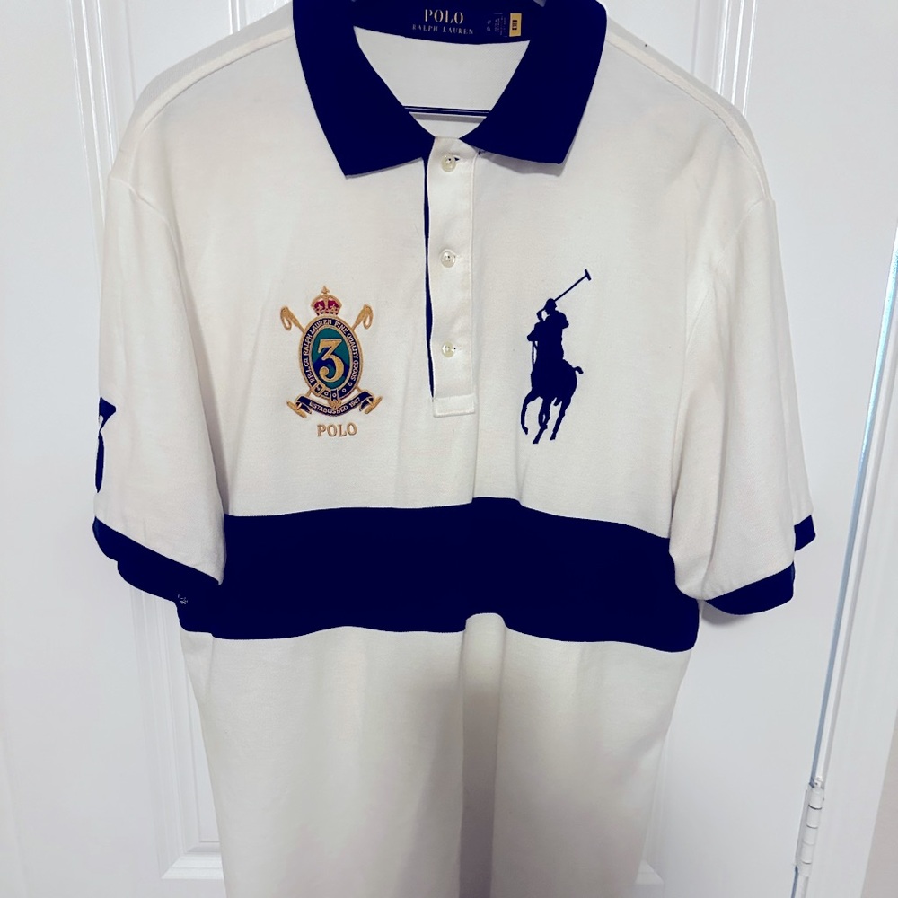 Ralph Lauren Navy and White Polo Shirt
